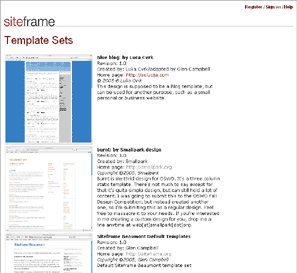 Cheap SiteFrame Personal Web Hosting Example